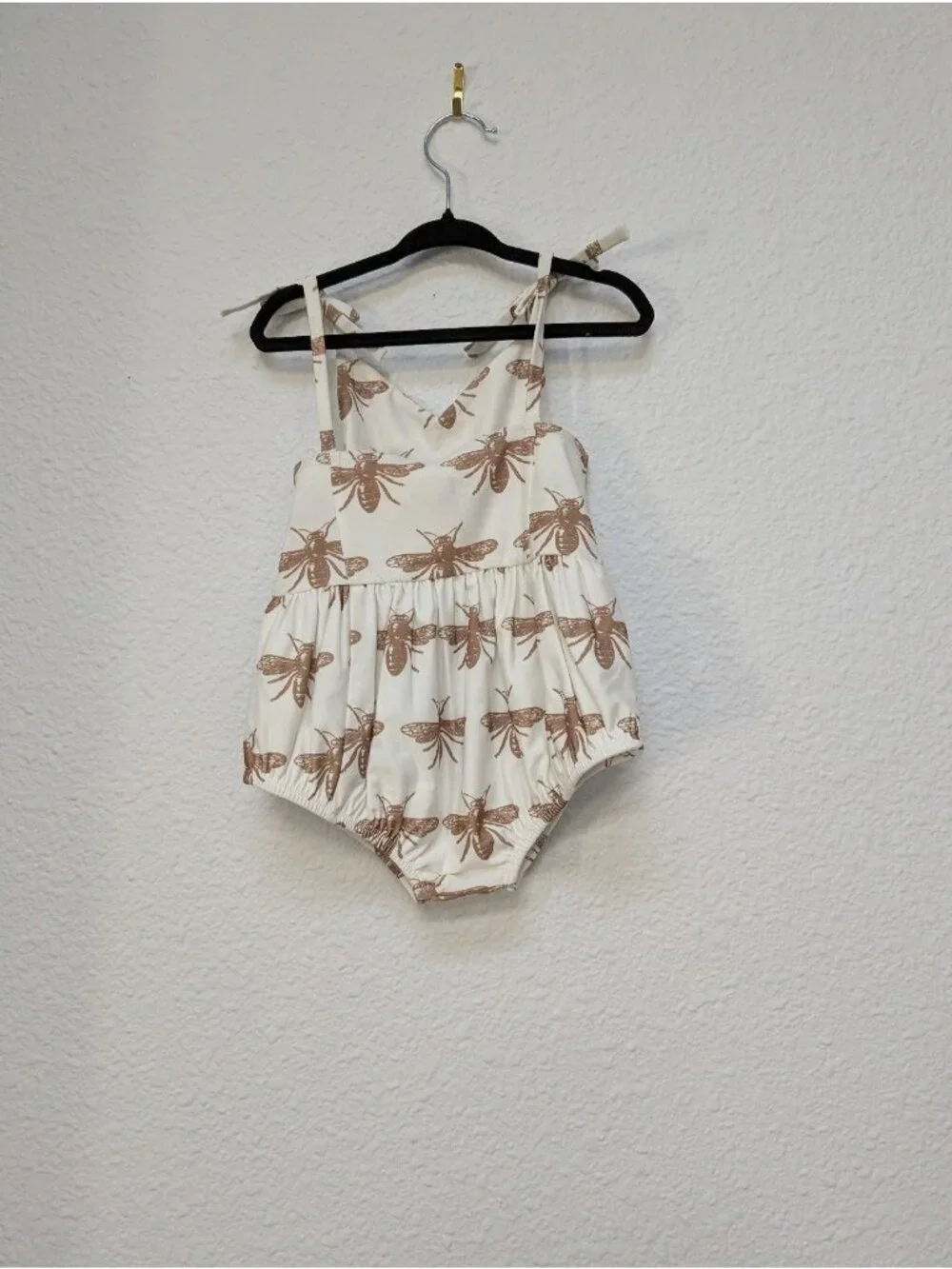 Kate Quinn Swimwear 3T Fennel Bees Skinny Bow Bubble One Piece Swimsuit